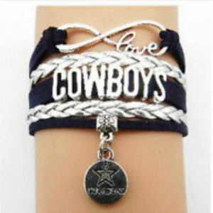 Dallas Cowboy Fans Infinity Leather Bracelet